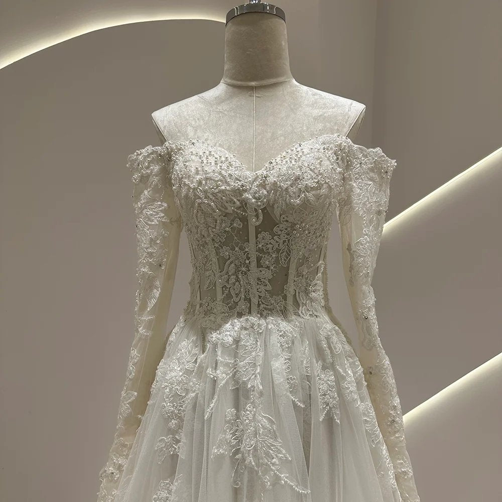 Beach Wedding Dress Bohemian Backless Lace up Gown