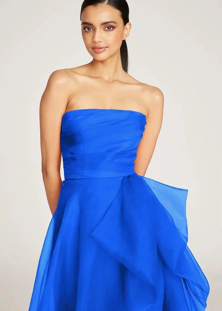Beautiful Strapless Organza Layered Evening Formal Dresses