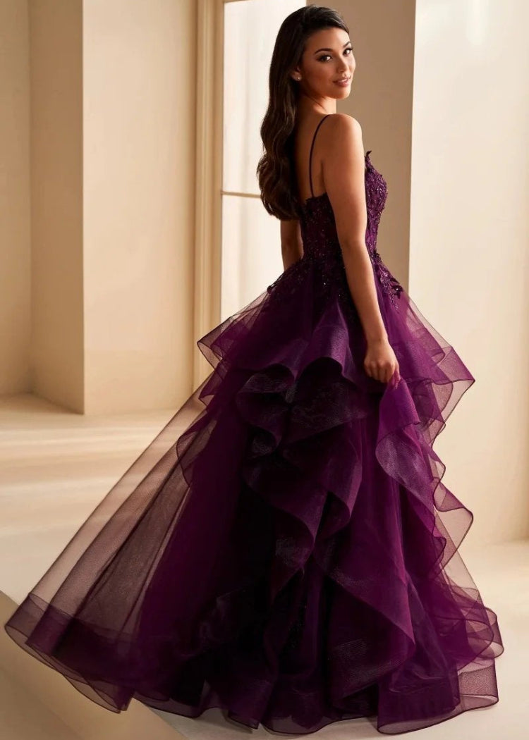 Beautiful Tulle Layered Beaded A-Line Formal Dress
