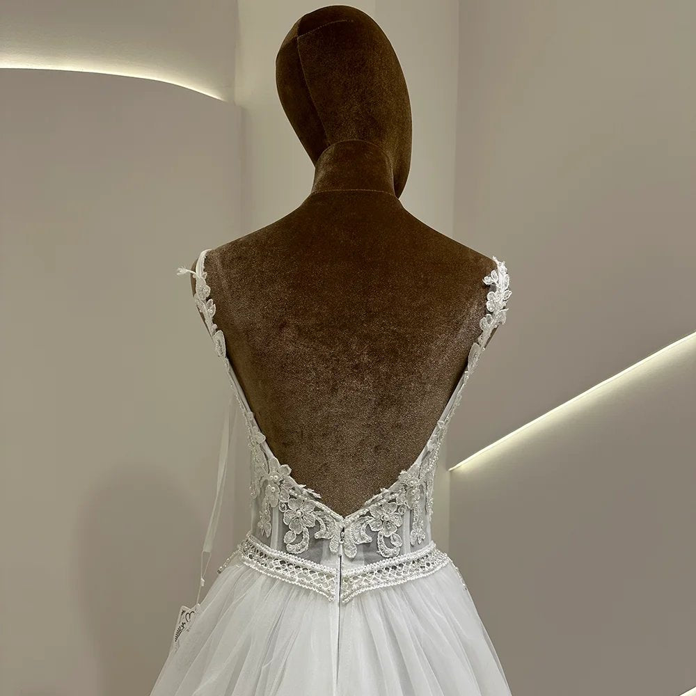Boho Beach Bride A-Line Sweetheart Wedding Dress
