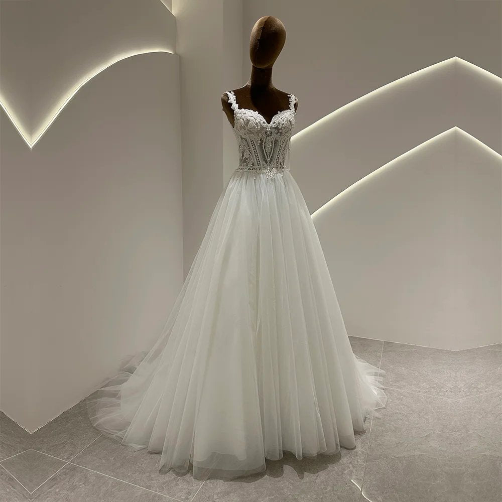 Boho Beach Bride A-Line Sweetheart Wedding Dress