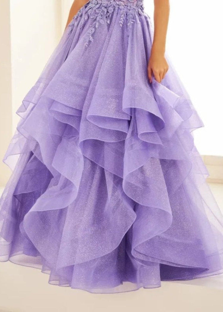 Custom Colour Glitter Lace Fluffy Formal Party Dress
