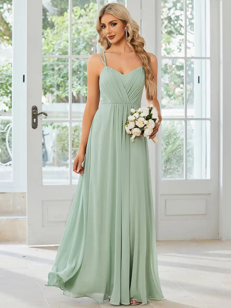 mint green chiffon bridesmaid evening dress in sizes AU 4-24W-formal elegance