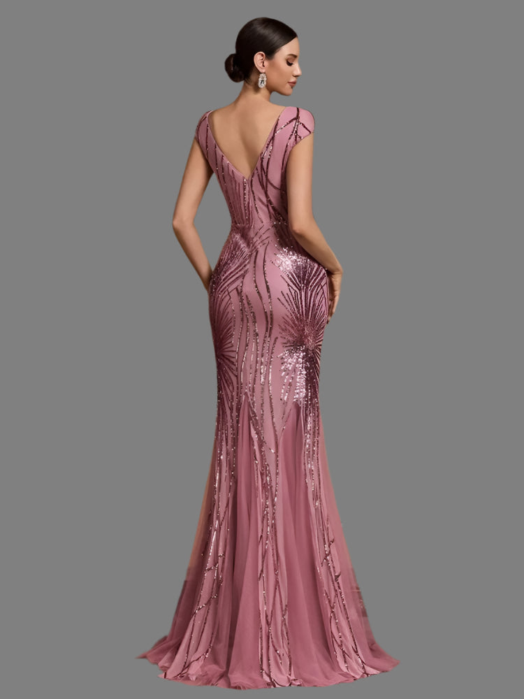 Sleeveless Sequins Mermaid Formal Evening Party Dresses