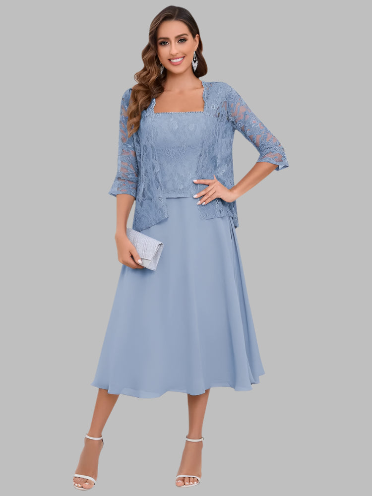 Blue Two-Piece Mother Of The Bride or Groom Dress