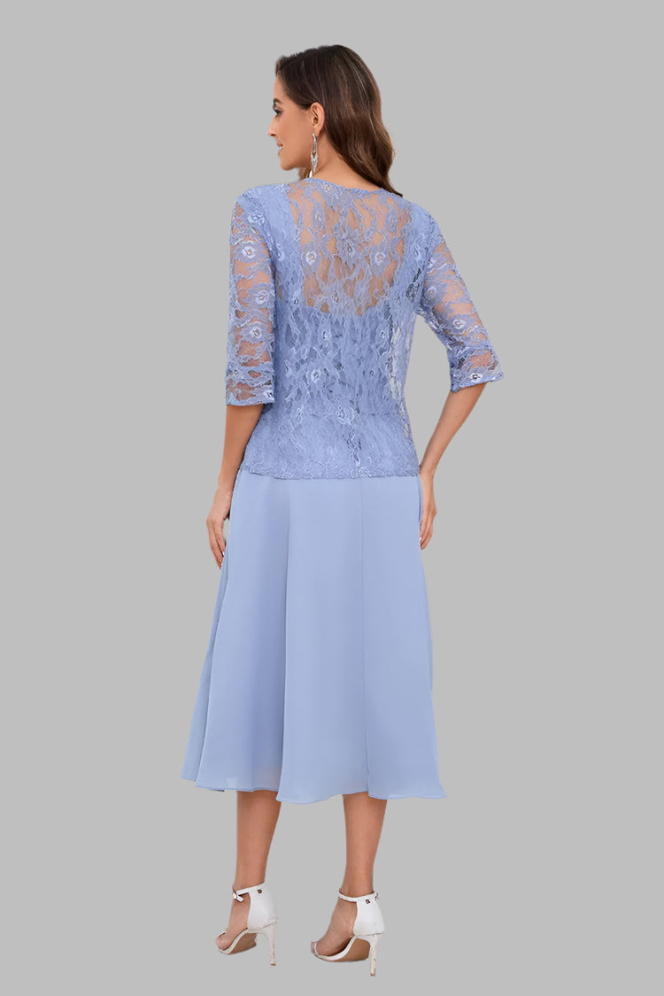 Blue Two-Piece Mother Of The Bride or Groom Dress