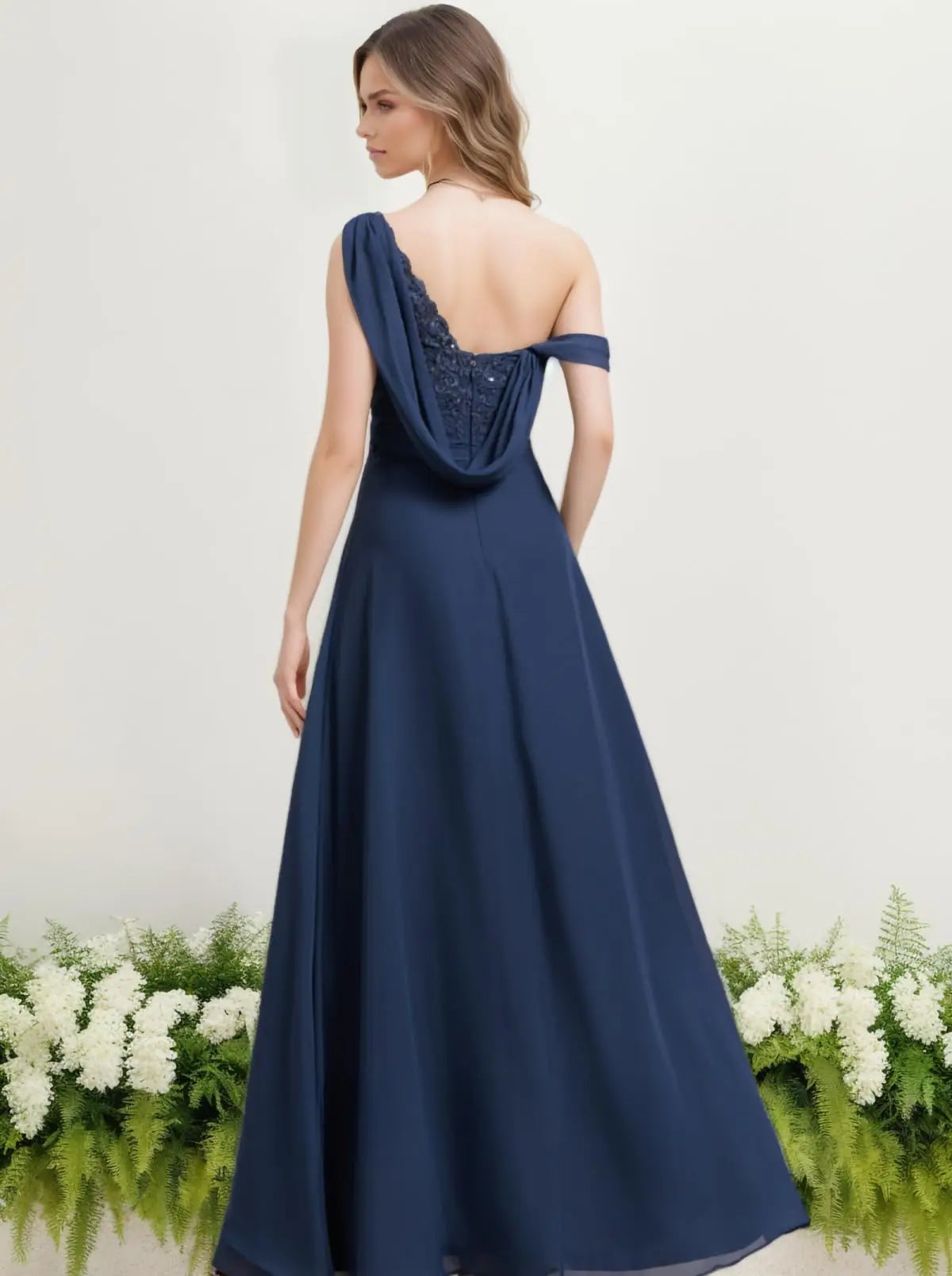 Fuchsia Chiffon Lace Applique Mother Of The Bride Dress