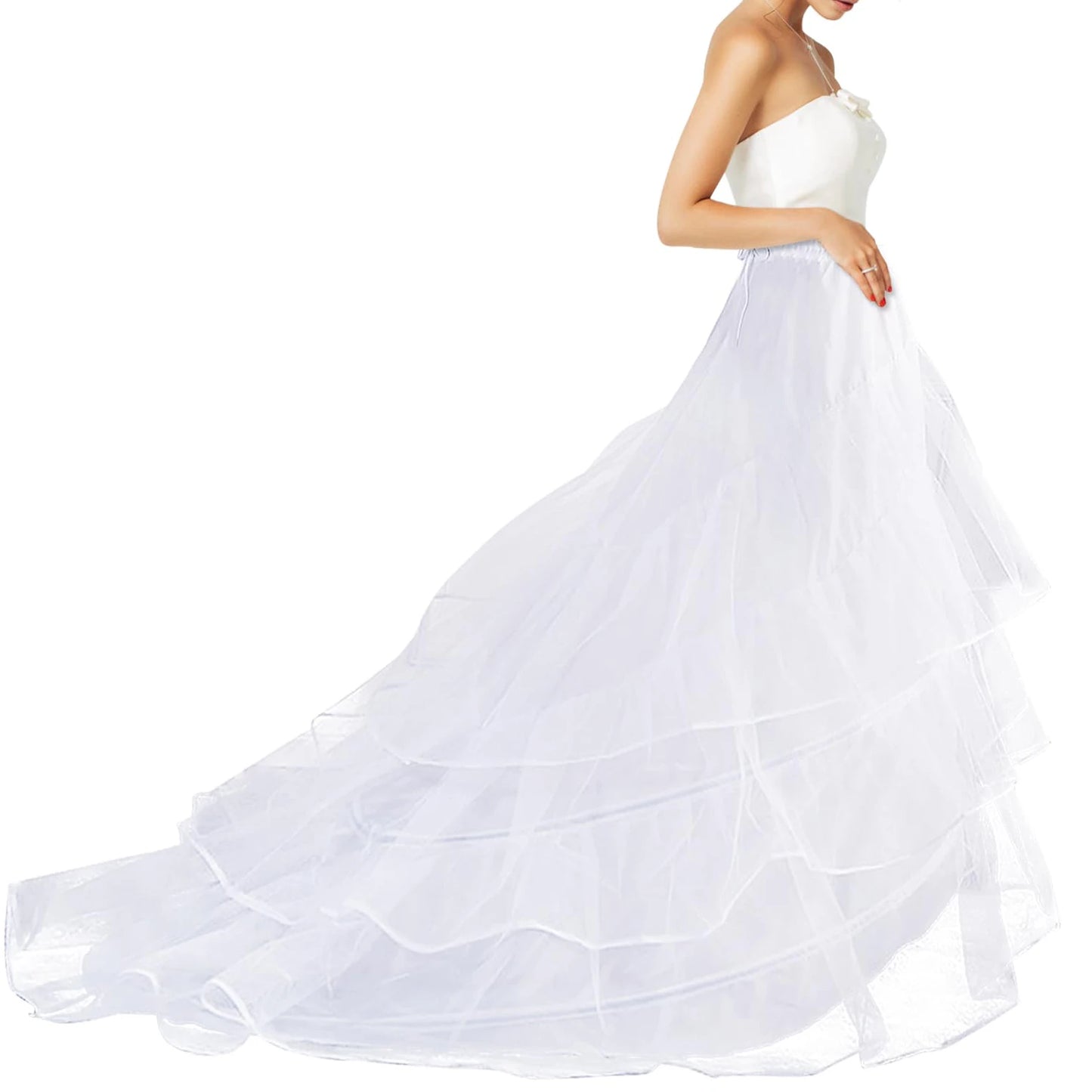 White cathedral style underskirt petticoat to add volume to your beautiful dress or gown