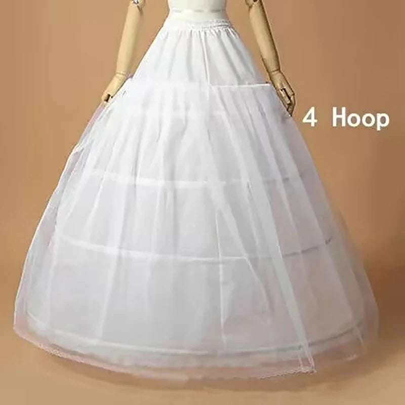 Bridal Petticoat White Ball Gown 4 Hoops