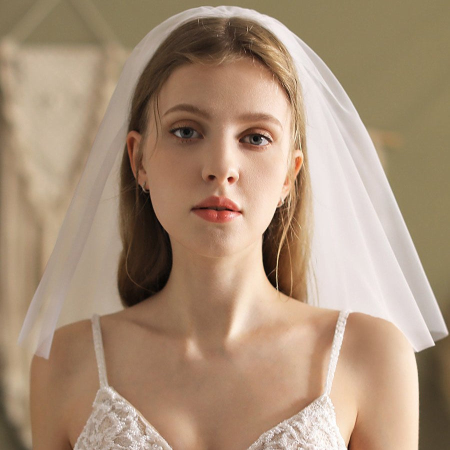 Short Bridal Veil Plain 2 Layers