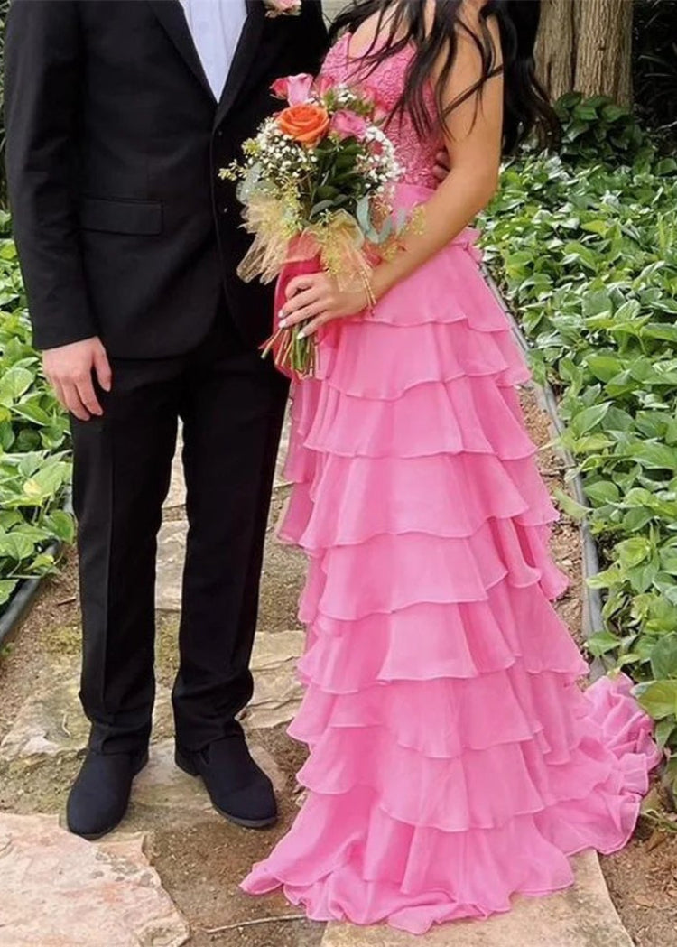 Stunning Chiffon Strapless Lace Up Formal Party Dress