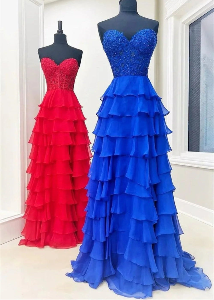 Stunning Chiffon Strapless Lace Up Formal Party Dress