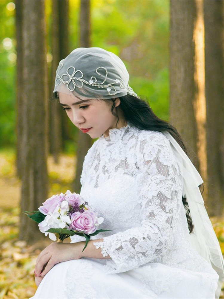Juliet Cap Vintage Crystals Bridal Veil