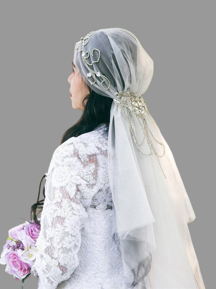 Juliet Cap Vintage Crystals Bridal Veil