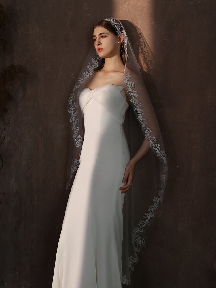 Waltz Length Lace Edge Bridal Veil