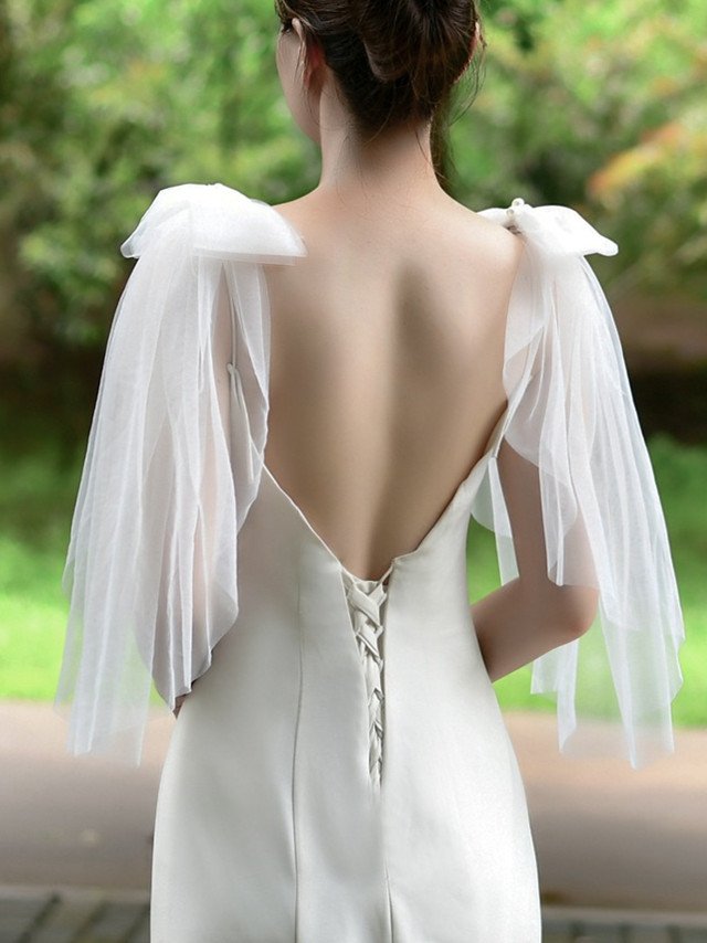 Bridal Shoulder Bows With Glitter
