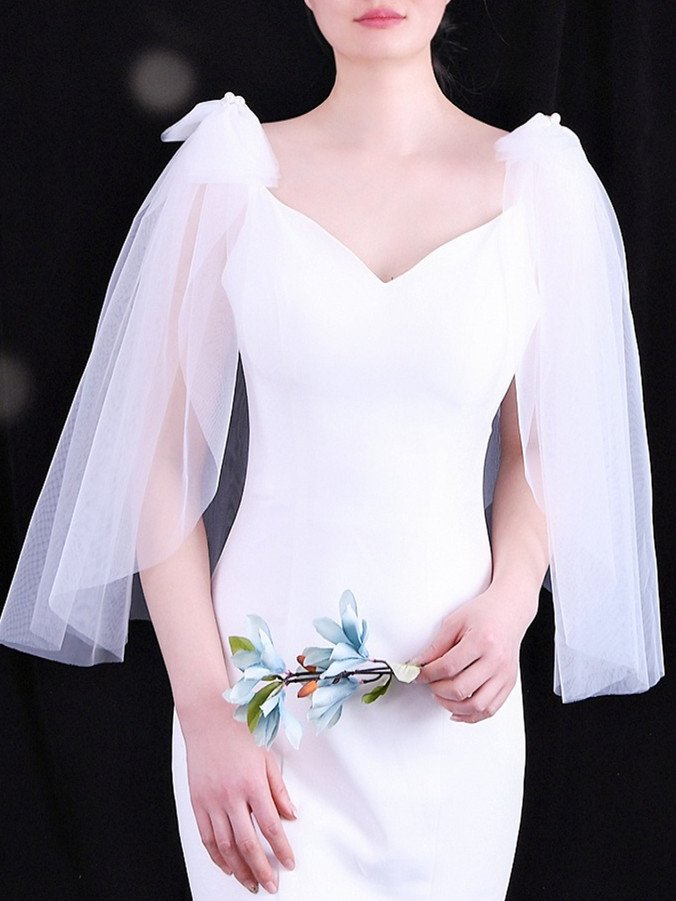 Bridal Shoulder Bows With Glitter