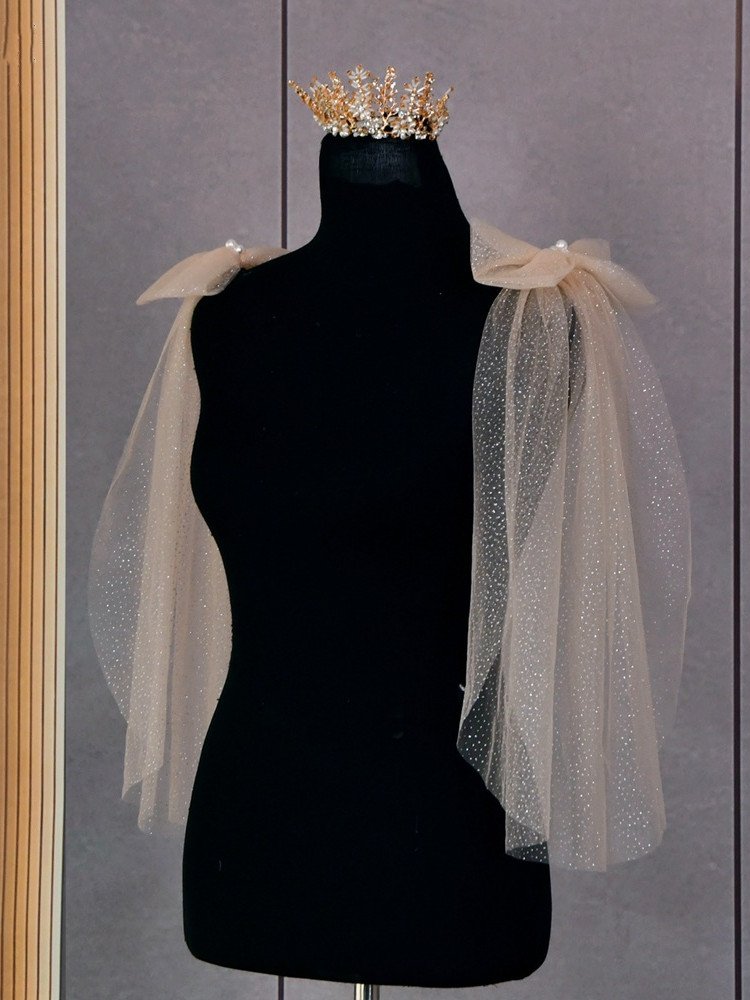 Bridal Shoulder Bows With Glitter