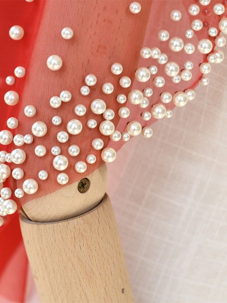 Single Layer Pearls Tulle Bridal Veil