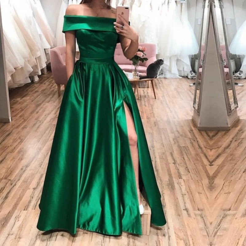 Green strapless hot sale formal dress