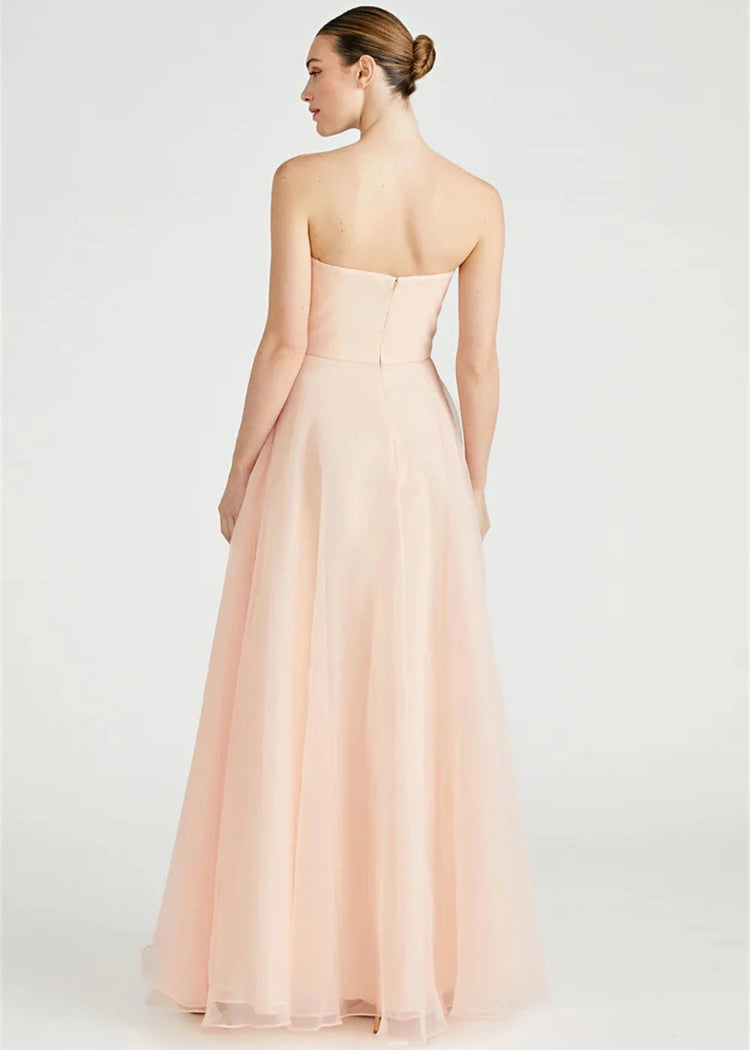 Beautiful Strapless Organza Layered Evening Formal Dresses