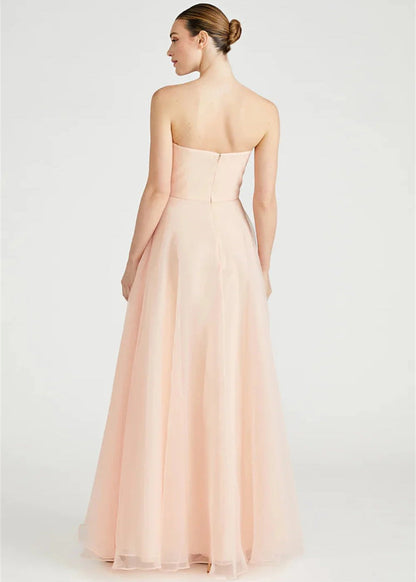Beautiful Strapless Organza Layered Evening Formal Dresses