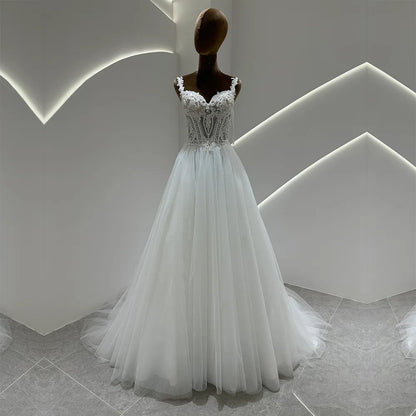 Boho Beach Bride A-Line Sweetheart Wedding Dress