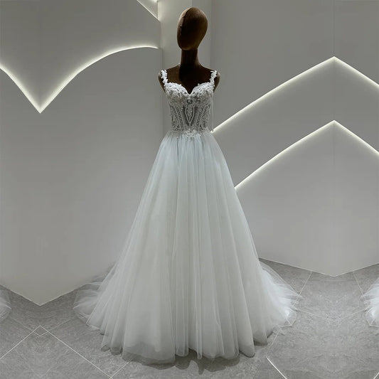 Boho Beach Bride A-Line Sweetheart Wedding Dress