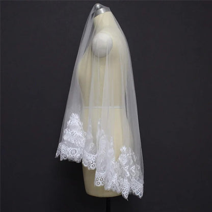 Drop Cut Soft Eyelash Lace Wedding Veil