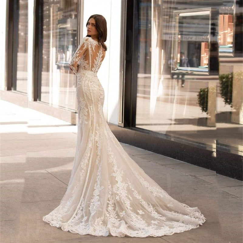 Modern Lace Mermaid Wedding Dress WD4006