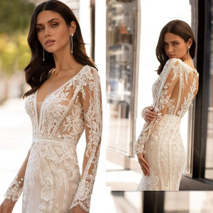 Modern Lace Mermaid Wedding Dress WD4006