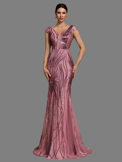 Sleeveless Sequins Mermaid Formal Evening Party Dresses
