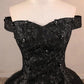 Princess Ball Gown Plus Size Lace Black Party Dress