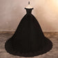 Princess Ball Gown Plus Size Lace Black Party Dress