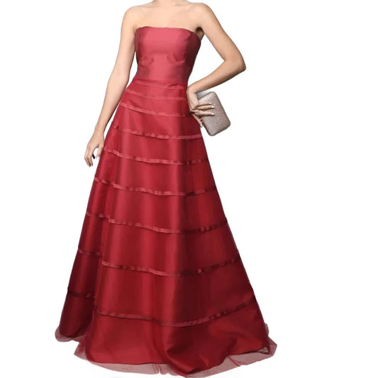 strapless vintage inspired a-line evening gown-formal elegance