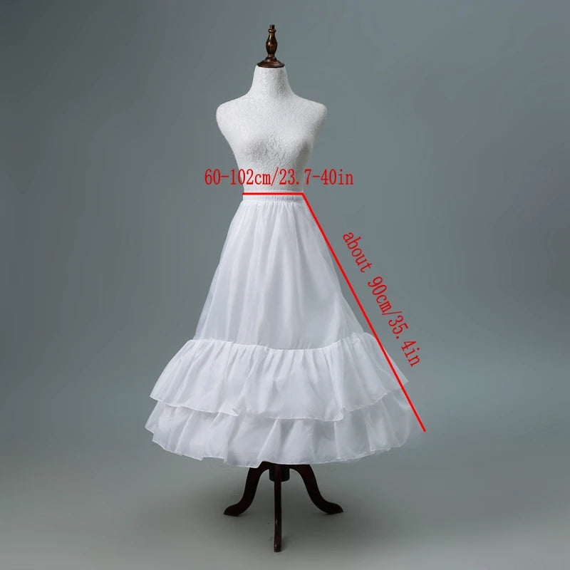 2 ruffles wedding dress petticoat