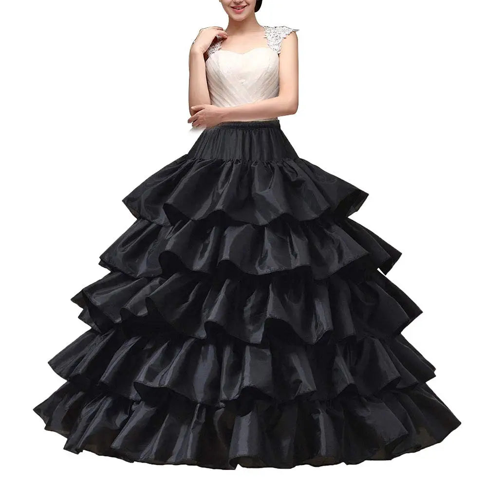 black 5 hoop ruffle ball gown petticoat