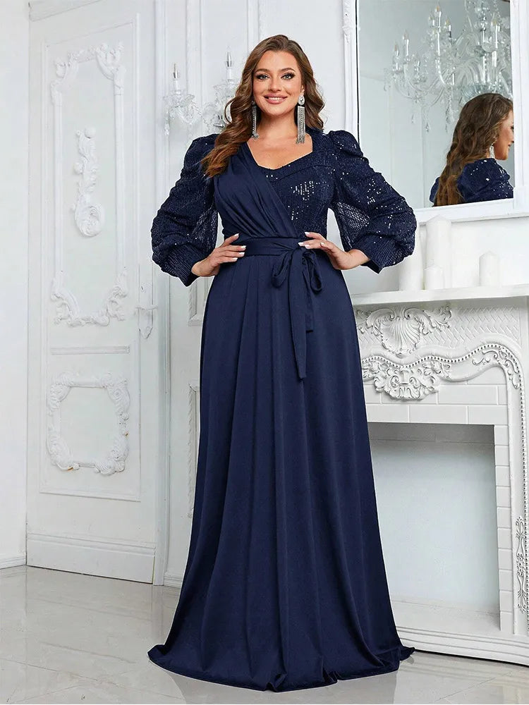 navy plus sizes formal gown-formal elegance