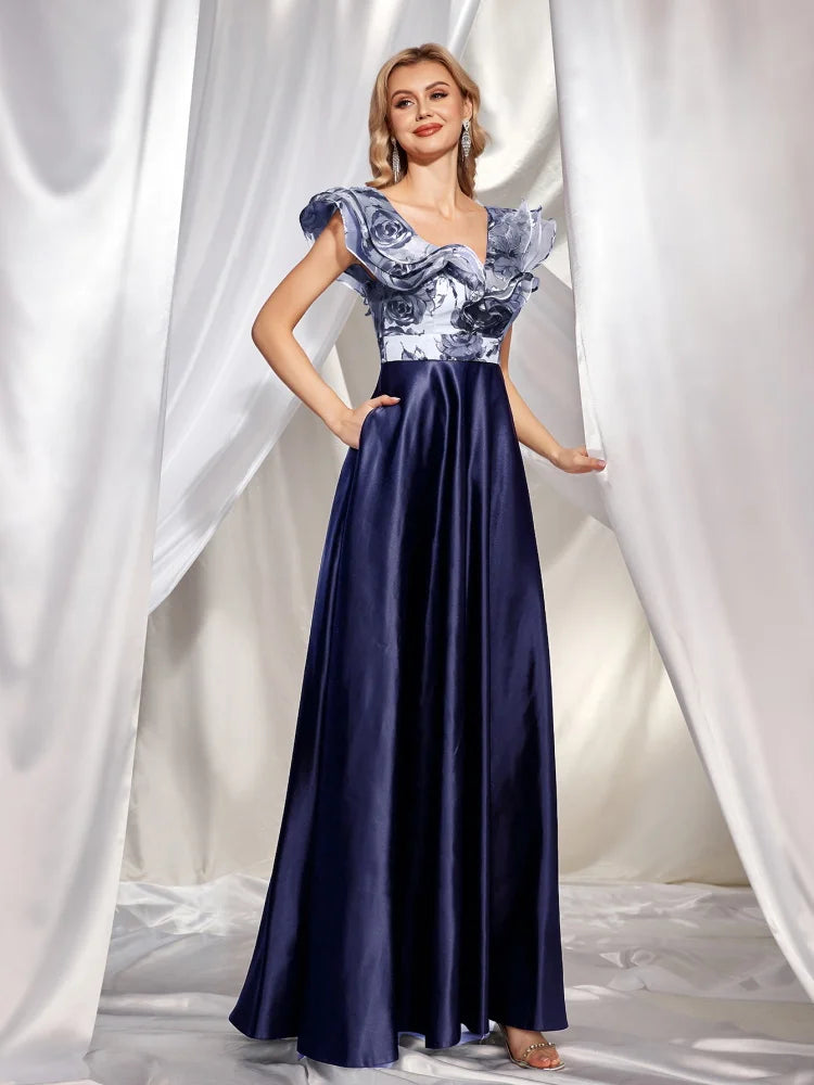 Elegant Italian Satin Cocktail Evening Party Dresses