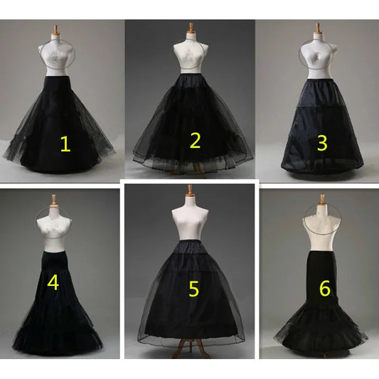 Black tulle petticoat with wide flared skirt and sheer hem layers
