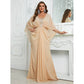 Plus Size Chiffon Sequin Elegant Shawl Evening Gown
