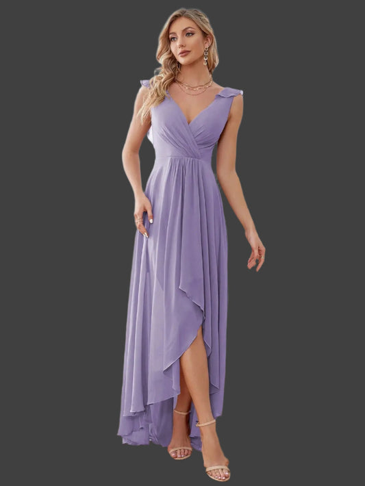 beautiful lilac party dress-formal elegance