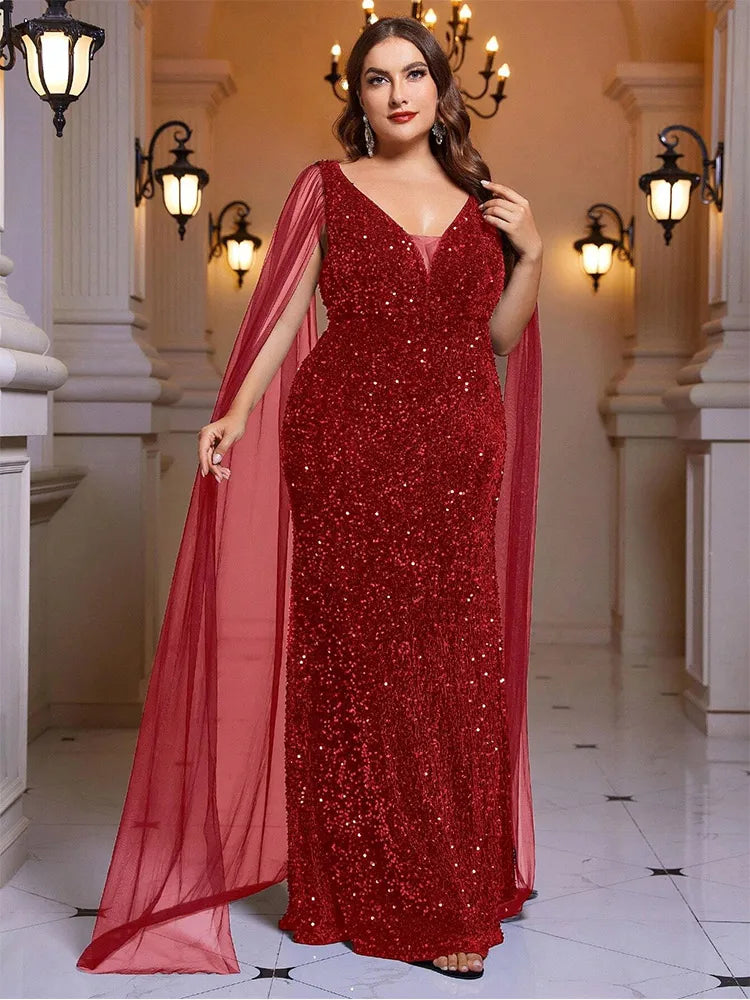 red velvet with sequins evening dress-formal elegance