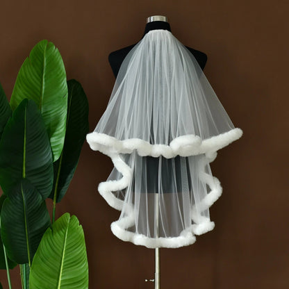 White Red Party Veil For Christmas Birthday Hens Party