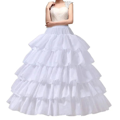 Full Shape 5 Hoops Ruffle Layers Ball Gown Petticoat