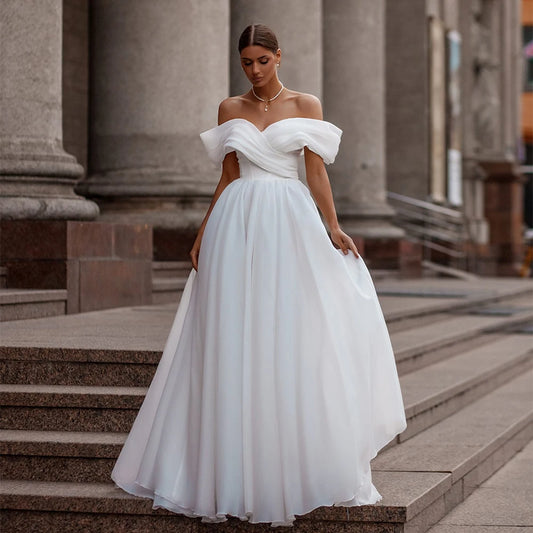 Organza Off Shoulder Corset Bridal Gown