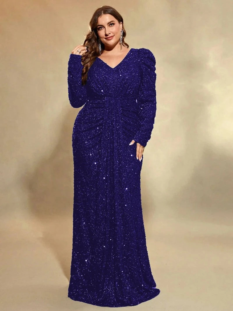 royal blue plus size evening gown-formal elegance