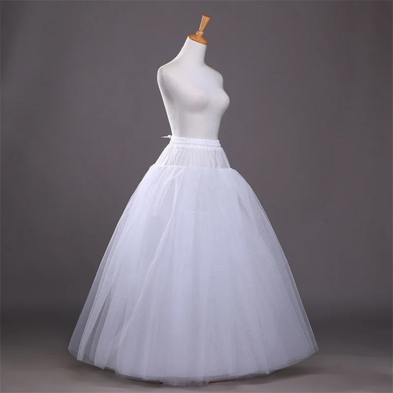 A-line 4-Layers Tulle Boneless Wedding Dress Petticoat