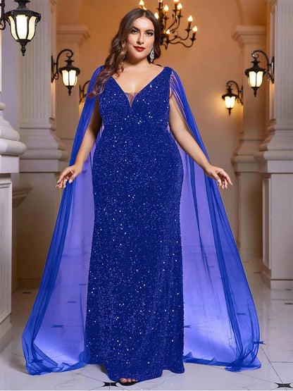 royal blue velvet with sequins evening dress-formal elegance