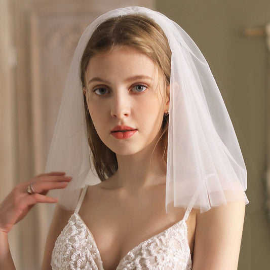 Short Bridal Veil Plain 2 Layers